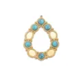 Gouden Roestvrij Staal Druppel Turquoise Steen DIY Hanger Sieraden Maken Accessoire - Traanvorm Stijl / Turkoois