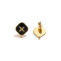 Boucles d'oreilles clous croix noir et or acier inoxydable accessoires DIY bijoux - Boucles d'Oreilles Clous Croix Noires