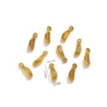 Pendentif mini cosse de banane en acier inoxydable DIY collier accessoires or 11mm - Forme Courbée à Rayures / Lot de 5 / Or