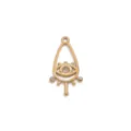 Colgante de ojo turco de acero inoxidable con piedra rosa y cristales para collar de joyería DIY. - Estilo Cristal Rosa Lágrima Mal Ojo / Dorado