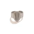 Bague vierge DIY en acier inoxydable avec plateau ovale et bande reglable pour creation de bijoux - Monture de Bague Ovale à Trou Couleur Acier
