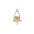 Colgante de Ojo Turco de Acero Inoxidable Dorado con Piedra Verde Accesorio para Collar DIY - Estilo Aventurina Lágrima Mal Ojo / Dorado