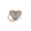 Support de bague réglable argenté avec plateau rond, idéal pour la création de bijoux DIY. - Monture de Bague Ronde en Acier