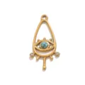 Colgante de lágrima de acero inoxidable con piedra turquesa, accesorio de joyería DIY retro. - Estilo Turquesa Lágrima Mal Ojo / Dorado