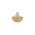 Roestvrijstalen waaier vormige DIY hanger met witte steen voor handgemaakte ketting sieraden. - Gouden Waaier / 6mm Natuursteen / Witte Turkoois