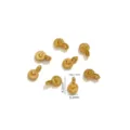 Mini pendentif coeur acier inoxydable or DIY bijoux accessoire variante 8.2x5.2mm - Forme Cœur Rond Gaufré 5mm / Lot de 5 / Or