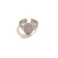 Acier inoxydable bague réglable plateau ovale accessoire de bijoux DIY fait à la main - Monture de Bague Ovale en Acier