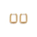 Pendientes de aro rectangulares geometricos de acero inoxidable dorado joyeria de moda minimalista - Estilo de Hebilla de Oreja Cuadrada / 3.0*16*23mm / Dorado
