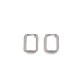 Pendientes de aro cuadrados de acero inoxidable, diseño geométrico minimalista moderno. - Estilo de Hebilla de Oreja Cuadrada / 2.0*13*18mm / Color acero