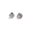 Pendientes de tuerca de cúpula de acero inoxidable componentes de joyería DIY plateados - Estilo Botón Redondo Perforado / Color acero