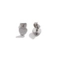 Pendientes de boton de acero inoxidable en forma de corazon componentes de joyeria - Estilo Botón Corazón Perforado / Color acero