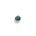 Pendentif en cristal carré bleu avec bordure dorée accessoire de bijoux DIY pour collier - Petit Verre Carré en Acier Inoxydable - Bleu Ciel