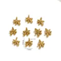 Pendentifs miniatures dorés en acier inoxydable breloques bijoux DIY accessoires gros - Forme Radiale à Plusieurs Griffes / Lot de 5 / Or