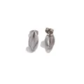 Acero inoxidable forma marquise pendientes de botón DIY accesorios de joyería hallazgos - Estilo Botón Ovalado Perforado / Color acero