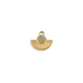 Roestvrijstalen waaier vormige hanger met groene steen DIY ketting sieraad accessoire - Gouden Waaier / 15x13,5mm (5mm Natuursteen) / Aventurijn Groen