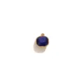 Pendentif Cristal Bleu Fonce Cadre Metal Dore Accessoire Bijou DIY Fait Main Charm - Petit Verre Carré en Acier Inoxydable - Bleu Roi