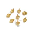 Petits pendentifs cœur feuille en acier inoxydable doré accessoires bijoux DIY 9.5x6.6mm - Forme Veine de Feuille de Cœur / Lot de 5 / Or