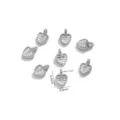 Pendentifs cœur feuille en acier inoxydable DIY bijoux collier accessoires taille 9.5x6.6mm - Forme Veine de Feuille de Cœur / Lot de 5 / Acier