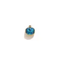 Pendentif Carré en Cristal Bleu avec Monture Dorée Accessoire de Bijoux Fait Main DIY - Petit Verre Carré en Acier Inoxydable - Bleu Lac