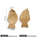 Stainless steel fish pendant retro embossed koi charm for DIY necklace jewelry making details - Curved Chubby Fish Pendant / 5 Pieces/Pack / Gold