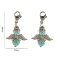 Colgante con cierre de langosta y alas de ángel de piedra turquesa natural 36x21mm - Turquesa Verde Acero
