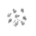 Pendentifs étoile mini en acier inoxydable pour bijoux collier bracelet DIY taille 7.6mm - Pendentifs étoiles à cinq branches 3D couleur acier avec anneau / Lot de 10