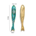 18K Vergoldet Edelstahl Fisch Anhänger Böser Blick DIY Schmuck Zubehör 55x8mm - Böser Blick Fisch (Stil 1)