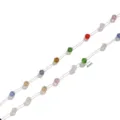 Chaine de perles d'espacement facettees en cristal colore, ideal pour bijoux DIY 4mm. - Chaînes en cristal coloré