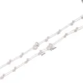 Chaîne de perles en acier inoxydable avec perles blanches et espaceurs de cristal DIY. - Chaînes de perles rondes colorées