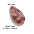 Pendentif croissant en jaspe impérial naturel bijou collier DIY accessoire 15x34mm. - Pendentifs en pierre naturelle - Rose avec veines rouges