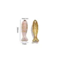 18K vergoldeter edelstahl rosa fisch anhänger, 24x7mm DIY schmuck zubehör komponente basteln. - Rosa Lasur Goldener Rand (Stil 3)