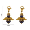 Colgante de alas de ángel de piedra natural lapislázuli dorada accesorio DIY con cierre de mosquetón. - Oro Lapislázuli