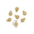 Petits pendentifs circulaires dorés pour bijoux DIY breloques en acier inoxydable 7mm - Petits pendentifs ronds tournesol à texture vintage et bélière dorée / Lot de 10