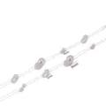 Détail de chaîne de perles en acier inoxydable avec tailles de perles et cristaux pour bijoux. - Chaînes de perles rondes blanches