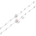 Gros plan détaillé d'accessoires de chaîne de perles en forme de cœur avec dimensions précises. - Chaîne de Perles Cœur