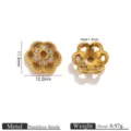 Edelstahl Blumen Perlenkappen Abstandsperlen für DIY Schmuckherstellung 12.2mm mit 1.5mm Loch. - Ausgehöhlte Fünfblättrige Blume