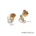Stainless steel earring backs with hanging loop geometric bead DIY jewelry making accessories parts - Beaded Style / 10 Pieces Pack