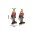 Bunter Edelstahl Fisch Anhänger Charm für DIY Schmuckherstellung Grösse ca. 28x10mm - Mehrfarbiger Verlauf Fisch (Stil 7)