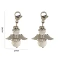 Colgante de ángel de piedra natural con cierre de mosquetón howlite blanca DIY accesorio 36mm - Plata Turquesa Blanca