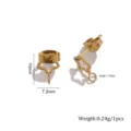 Stainless Steel Beaded Heart Earring Backs with Loop DIY Jewelry Findings Ear Studs - Heart Beaded Style / 10 Pieces Pack