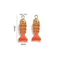 18K Vergoldet Edelstahl Orange Emailliert Fisch Anhänger DIY Schmuckherstellung 29mm - Orange Lasur Rotes Bohrauge (Stil 10)