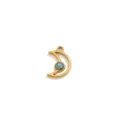 Stainless steel gold crescent moon pendant with turquoise stone for DIY jewelry making. - Moon Shape (Pendant Only) / Gold / Turquoise