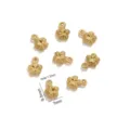 Colgantes de flores mini vintage de acero inoxidable para joyería DIY y accesorios. - Colgantes pequeños de estrella de cinco puntas en forma de flor dorada / Paquete de 10