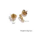 Gold stainless steel geometric bead earring backs with hanging loop DIY jewelry making findings - Beaded Edge Hoop Style / 10 Pieces Pack