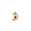Stainless Steel Crescent Moon Red Stone Pendant DIY Fashion Jewelry Accessory SKU - Moon Shape (Pendant Only) / Gold / Red Turquoise