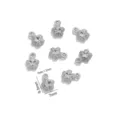 Colgante de metal con forma de flor plateada para collar DIY accesorio componente variante. - Colgantes pequeños de estrella de cinco puntas en forma de flor color acero / Paquete de 10