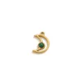 Stainless steel moon pendant with green malachite stone diy jewelry accessory charm stylish 1pc - Moon Shape (Pendant Only) / Gold/Malachite