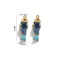 Edelstahl Fisch Anhänger 18k vergoldet DIY Schmuck Herstellung Zubehörteile 28x10mm - Blau-Goldener Verlauf Fisch (Stil 9)