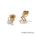 Stainless steel beaded square stud earring findings with loop diy jewelry making parts. - Geometric Square Style / 10 Pieces Pack