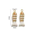 Vergoldeter edelstahl fisch anhänger charm mit weissem emaille und rotem stein 29x10mm - Weiße Lasur Rotes Bohrauge (Stil 14)